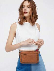 Vintage & Minimalist Women's Bum Bag   Sport Fanny Pack, Comfortable And Versatile Shoulder Bag, Crossbody Bag, Phone Bag, Camera Bag, Suitable For Outings, Travel, Commuting, Shopping, Sports Events, And Other Occasions. A Top Choice For Mother's Day Gifts, Gifts For Mom, Thanksgiving Gifts, Labor Day Gifts, And Easter Gifts. - 棕色 - 查看 2