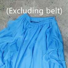 1件装女士肚皮舞高开衩长裙，性感长款波浪雪纺喇叭裙，多种颜色可选（不含腰带）