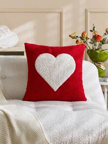1 chiếc vỏ gối hình trái tim màu đỏ chủ đề Ngày Valentine, kích thước 18x18 inch, thêu hình trái tim, trang trí nhà cửa, phong cách nông trại, dùng ngoài trời cho ghế sofa, ghế bành, quà tặng tình yêu ngày Valentine (KHÔNG BAO GỒM RUỘT GỐI) - Đỏ - Xem 13
