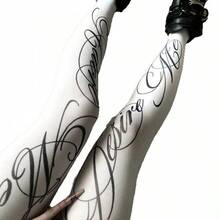 Sexy Stockings English Printed Socks For Women Sweet And Cool Style Pantyhose All Season Socks - trắng - Xem 3