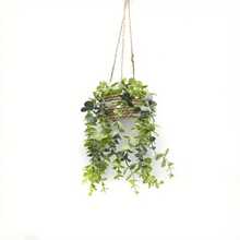 1/2PCS Artificial Eucalyptus Hanging Plant - 12.6 Inch Fake Greenery In Woven Basket, All-Season Home Decor For Living Room, Bedroom, Porch - Holiday Decor (Christmas, Halloween, Easter, Thanksgiving) - Indoor/Outdoor Use - màu xanh lá - Xem 12