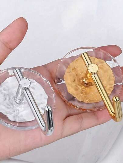 1/2/4个装粘性墙钩，壁挂式毛巾架，亚克力粘钩，多用途挂钩，可用于挂毛巾、衣服、外套、钥匙、浴室用品、家居装饰挂钩，无需钻孔，撕开即贴，石纹图案，条纹亚克力，透明，适用于浴室、卫生间、门、衣帽钩