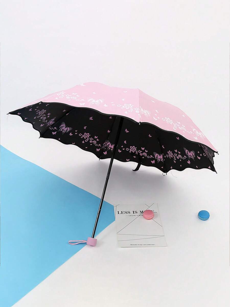 双面蝴蝶花朵伞,时尚波浪边遮阳伞/雨伞,夏季旅行花卉伞,适合女性和女孩,春夏精选,伴娘礼物,房间/卧室装饰,海滩,旅行,男士/女士,度假,妇女节,旅行必备,婚礼回礼,Y2K,卧室,汽车配件,厨房装饰,可爱小物,母亲节礼物,卧室装饰,花园,厨房装饰,夏季,海滩,旅行必备,房间装饰,软萌,毕业季 - 彩色 - 查看 1