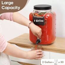 2 Gallon Glass Drink Dispensers For Parties,Beverage Dispenser,Glass Drink Dispenser With Fruit Infuser &Stand And Stainless Steel Spigot,Lemonade Dispenser With Ice Cylinder.Laundry Detergent For BBQ, Picnic, Party,Weddings & Events - 透明 - 查看 6