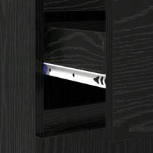 Aparador vidaXL com gavetas, acabamento em carvalho preto, 60 x 35 x 70 cm - Preto - Ver 10