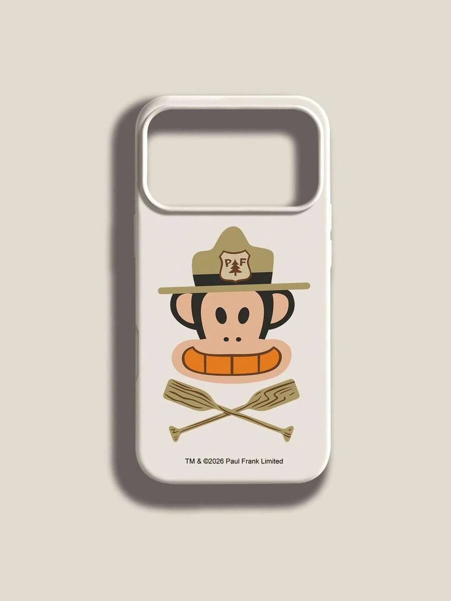 Paul Frank 官方授权液态硅胶手机壳，全方位防摔保护，带摄像头保护，猴子图案，全新设计，兼容 13/14/15/16/17 Pro Max - 彩色 - 查看 1