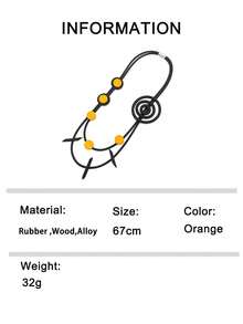 MARLIWOO 1件创意朋克风手工珠宝项链，女士时尚项链 - 橘色 - 查看 7