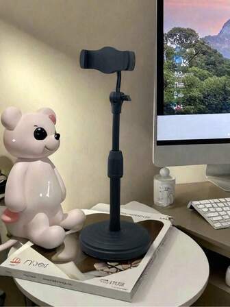 1 Soporte de teléfono de escritorio telescópico y ajustable en altura. El soporte de escritorio es compatible con teléfonos y Android. Es un accesorio de teléfono para videollamadas, ver series de TV y transmisión en vivo. Se puede ajustar desde múltiples ángulos para liberar las manos y es estable sin sacudidas.