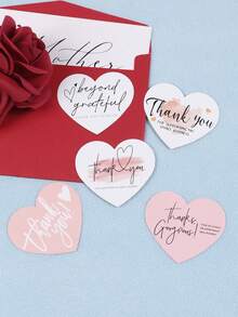 50pcs New Elegant Heart Thank You Labels -"Thank You For Supporting My Small Business" Thank You Cards - Arts & Crafts Supplies ﻿ - Many - View 1