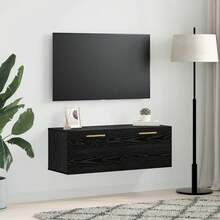 Armario de pared vidaXL, aspecto roble negro, 100 x 36,5 x 35 cm - Negro - Ver 4