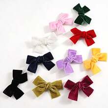 Ayesha 20pcs Hair Bows for Girls Velvet Bows Hair Clip for Toddler Girls Christmas Bows Barrettes Baby Girl Hair Accessories - RojoyVerde - Ver 4