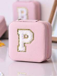 منظم مجوهرات للسفر، صندوق مجوهرات بحرف أولي، أحرف قابلة للتخصيص، منظم مجوهرات متعدد الوظائف، تنظيم وتخزين المجوهرات، صندوق مجوهرات مدمج، منظم مستحضرات التجميل، منظم طلاء الأظافر، ضروريات السفر، ضروريات الرحلات البحرية، ضروريات السفر، للخواتم والقلائد والأقراط تخزين المجوهرات، هدايا لوصيفات العروس، هدايا شخصية للنساء، الزوجة، الأم