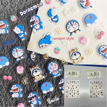 Doraemon 1 miếng dán móng tay hình hoạt hình dễ thương màu xanh dương, dùng để trang trí móng tay, quà tặng Giáng sinh, đồ trang trí Giáng sinh. - Nhiều màu - Xem 8