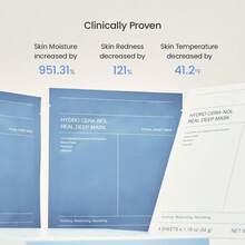 Hydro Cera-Nol Real Deep Mask, Overnight Hydrogel Mask | Hydrating, Pore Tightening, Firming, Redness Reducing, Quick Soothing | Serum Solidified Mask, Super Moisturizing | Fades Wrinkles, Brightens Skin, Antioxidant | Morning Rescue, Sensitive Skin Friendly | Korean Skincare, Gifts For Women |1.19oz(34g)X4ea - 藍色(1盒) - 查看 6