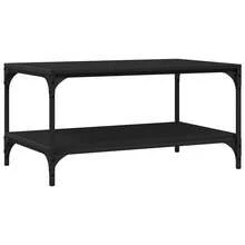 Table basse vidaXL aspect chêne noir 81 x 50 x 40 cm Matériau à base de bois - Noir - Voir 3