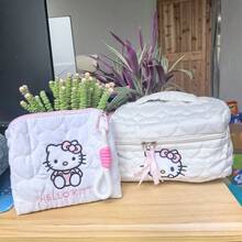 SANRIO 1件装节日礼物Hello Kitty时尚化妆包，大容量化妆品收纳袋，手提包，桌面收纳，化妆间装饰，化妆包，旅行必备 - 彩色 - 查看 1