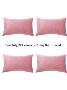 4pcs Modern And Comfortable Super Soft Short Plush Solid Color Pillowcase Set Without Filling For Home, Bedroom, Sofa Cushion Cover, Living Room, Bed Head, Etc. - Dusty Pink - View 7
