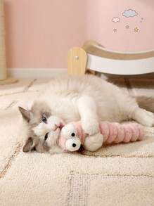 PETSIN Cat Plush Toy - Soft Chew-Proof Stuffed Animal With Natural Care For Teeth, Bite Stick For Indoor Cats, Self-Pleasure Tease Toy For All Breeds, Cat Chew Toy, Pet Comfort Item, Plush Texture, Without Battery - Green - View 7