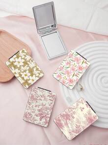 1 chiếc gương trang điểm gấp gọn họa tiết hoa đồng quê, vỏ da PU siêu mỏng nhẹ, thích hợp cho du lịch, tụ họp, công việc, trường học, làm quà tặng, đồ dùng giá rẻ, vật dụng cần thiết khi đi du lịch. - Nhiều màu - Xem 2