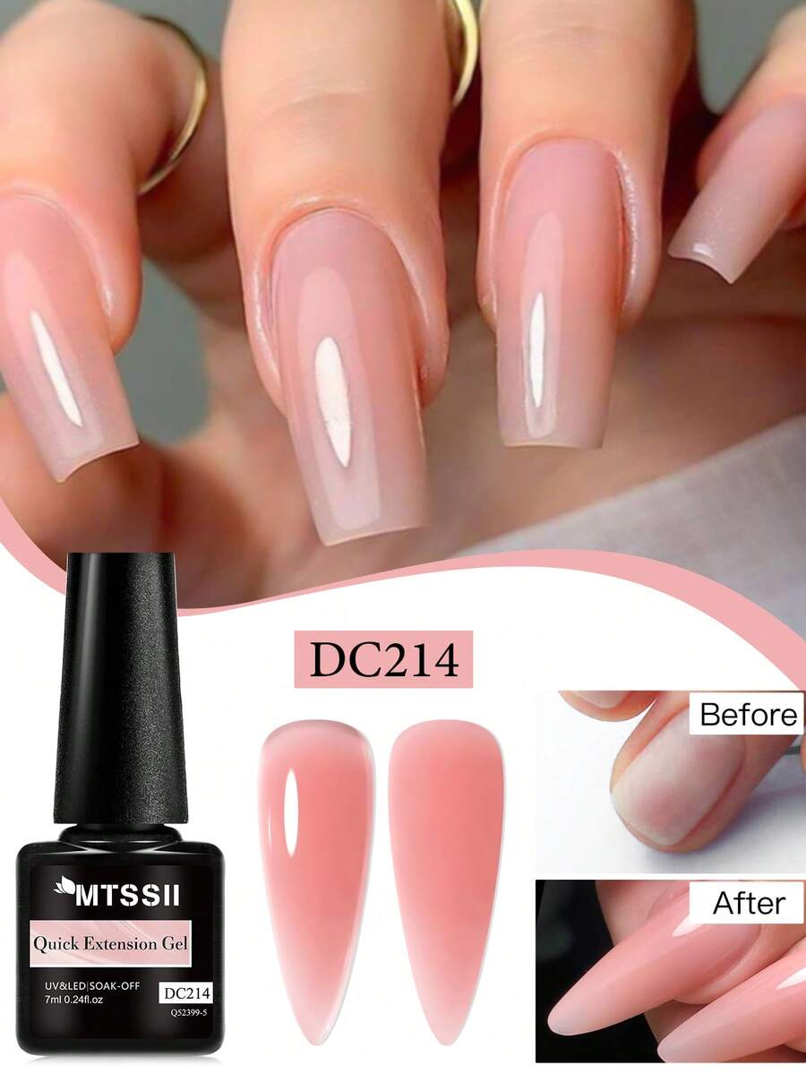 Mtssii 7ml Milky White Quick Extension Gel Nail Polish Nude Pink Clear Construct Hard Builder Gel For Nails Semi Permanent Acrylic Extension Nail Art Varnish Nail Strengthening Gel - 彩色 - 查看 1