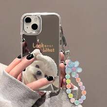 Hard Glass Mirror Lanyard Phone Case For  15 Cases  11 12 13 14 Plus 16 Pro Max XR X XS Cute Cat Makeup Mirror Cover.Christmas Accessories. - TC22 SJL022 - 查看 13