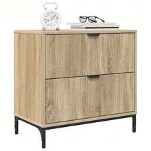 vidaXL Nachttisch Sonoma-Eiche 63,5 x 36 x 61 cm Holzwerkstoff - Braun - Übersicht 1