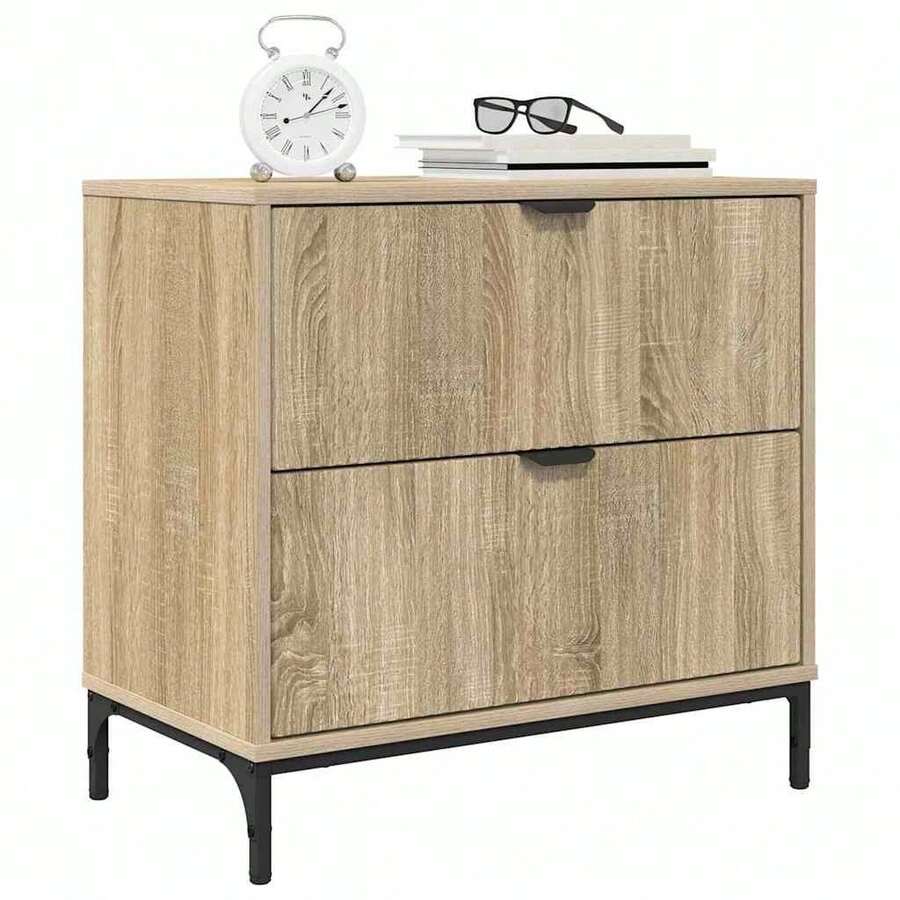 vidaXL Nachttisch Sonoma-Eiche 63,5 x 36 x 61 cm Holzwerkstoff - Braun - Übersicht 1