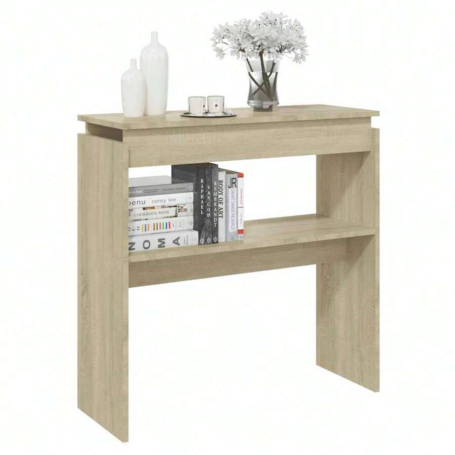 Mesa de consola vidaXL Sonoma Oak 80x30x80 cm Material à base de madeira - Castanho - Ver 1