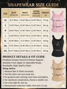 ZGQNBelle Women's Waist Trainer Corset - Tummy Control Faja  Body Shaper With Steel Boned & Adjustable Straps - Plus Size Friendly Faja Moldeadora Abdomen - 粉色 - 查看 2