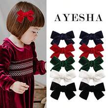 Ayesha 20pcs Hair Bows for Girls Velvet Bows Hair Clip for Toddler Girls Christmas Bows Barrettes Baby Girl Hair Accessories - RojoyVerde - Ver 2