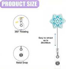 Snowflake Badge Reel Retractable Alligator Badge Clip Blue Glitter Badge Reels Xmas Badge Holder Doctor Nurse Hospital Worker Teacher Student Id Card Decoration - 2020年聖誕節 - 查看 9
