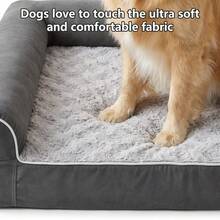 Dog Sofa For Large Dogs - Waterproof Dog Sofa Beds Medium, Supportive Foam Pet Couch Bed With Removable Washable Cover, Waterproof Lining And Nonskid Bottom, Grey - 灰色 - 查看 4