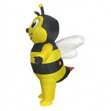 Adult Inflatable Bumble Bee Cosplay Costume Suit Air Blow Up Jumpsuit Christmas Festival Atmosphere Props Party - Multicolor - View 2