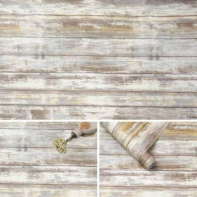zxr Arthome 43.5x305CM Papel de Contacto Vinilo Autoadhesivo ImpermeablePapel Tapiz Adherible Para Muebles de Cocina Vinilo Grano de Madera Café Claro Decorativo para Casa Oficina Sala Estante Encimera125