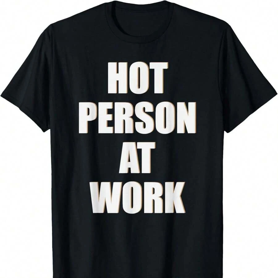 Y2K Baby T-Shirt With The Funny Slogan "Attractive Person At Work".Jpg 220g Men's AL1Godn Foundation, 220g With An Incomparable Feel. Ideal For All People, Women And Men Alike. Durable Fabric Of Excellent Quality, Ready For Any Outfit, Velvety But Designed To Last Forever. Breathable Outerwear For Women, Autumn Outfit, Vacation Outfits, Women's Halloween Costumes. - 黑色 - 查看 1