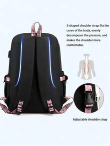 Pokémon Cute Anime Fashion Backpack, Large Capacity Outdoor Backpack, Durable Nylon Material, Suitable For School, College, Travel, Back To School Gift, School Supplies - Multicolor - View 7