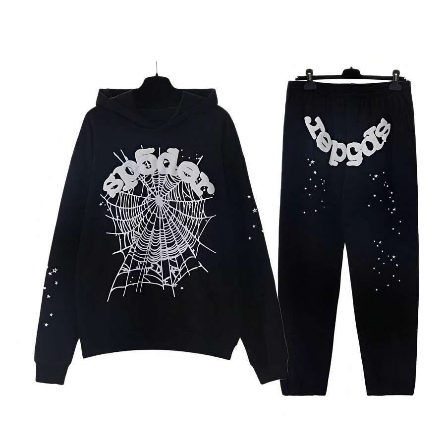Autumn/Winter Outfits, Street Style Casual Hip-Hop Outfits, And Stylish Hooded Outfits - 黑色 - 查看 1