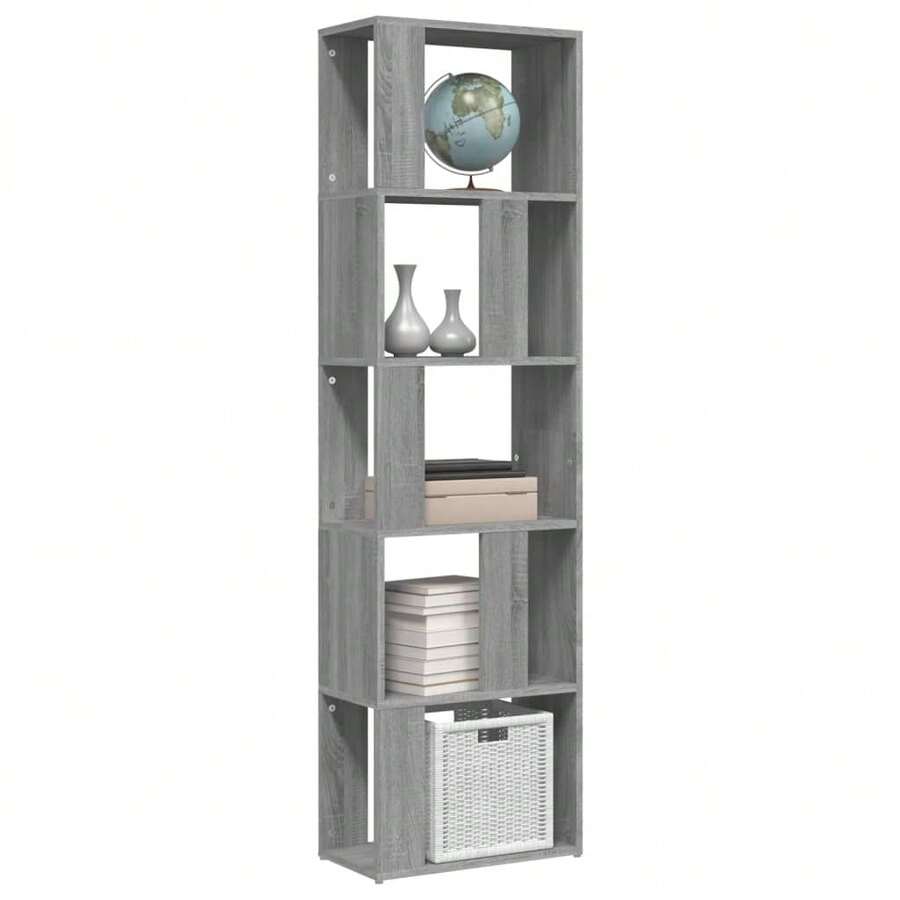 Bibliothèque vidaXL Gris Sonoma 45x24x160 cm Matériau à base de bois - Gris - Voir 1