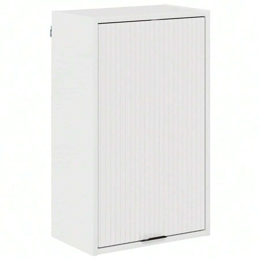 Meuble de salle de bain mural vidaXL, blanc brillant, 39 x 23,5 x 65 cm - Blanc - Voir 1
