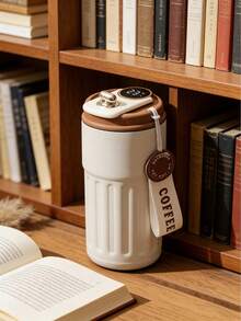 1 pieza Taza de café aislada de acero inoxidable 316, taza de viaje al vacío portátil para bebidas frías y calientes, adecuada para deportes/oficina/exterior/hogar/automóvil/regalos, útiles escolares, regalos de Navidad, botella de agua para parejas - Multicolor - Ver 3