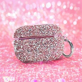 1pc Luxury Rhinestone Decorated Earphone Protective Case, Compatible With Apple Pro 2nd Gen, Shiny Rhinestone Pink Shell. Compatible With Apple 3rd Gen In-Ear Headphones, Sturdy Shock-Proof Protective Case Compatible With Apple Pro 2nd Gen. Stylish Protective Case Compatible With Apple Pro 4th Gen Noise Proof Headphones