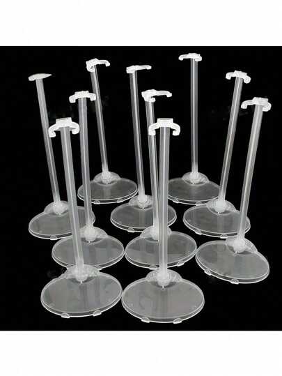 5/10/20pcs Transparent Display Stand | Sturdy & Modern | No Power Needed, Suitable For Home And Office Decor, Figurine & Doll Holder