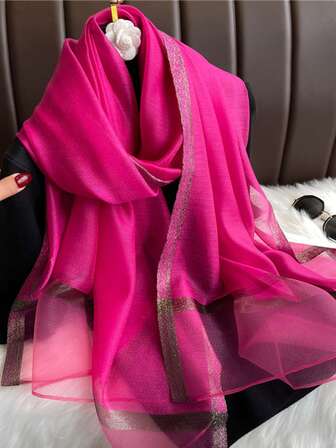 1pc Valentine'S Day Women'S Rose Red Scarf, Spring Warm Neck Protection Scarf Suitable For Daily Wear Elegant Bandana,Hair Band,Head Band Ideal For Dressing Up Your Look