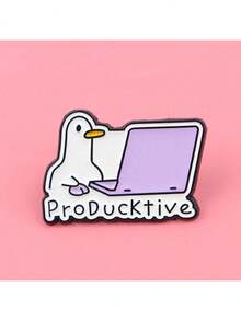 This Adorable Duck Enamel Brooch Can Be Worn As A Lapel Pin, Badge, Backpack Decoration, Or Jewelry Gift. Featuring A Cute Duck Design, It Is Perfect For Christmas, Valentine's Day, Weddings, And Birthday Parties, Making It An Excellent Gift For Women. - Multicolor - View 2