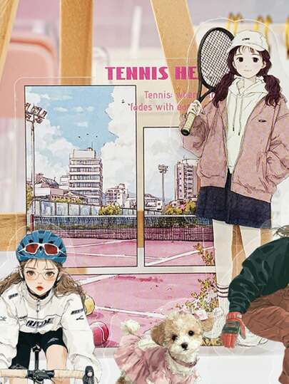 30sheets/Bag Sports Girl Series Style Sports Themed Sticker Pack, DIY Scrapbooking Stickers Suitable For Phone Cases, Water Bottles, Car Cups, Computers, Guitars, Bicycles, Skateboards, Luggage, Diaries, Etc.