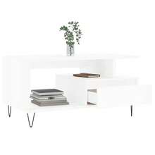 Table basse vidaXL blanche 90x49x45 cm, matériau à base de bois - Blanc - Voir 5