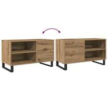 Meuble à disques vidaXL Artisan Chêne 84,5 x 38 x 48 cm Matériau à base de bois - Tabac - Voir 7