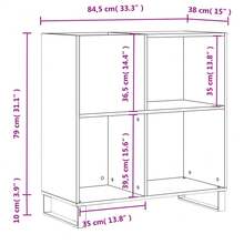Meuble à disques vidaXL Chêne Sonoma 84,5 x 38 x 89 cm Matériau à base de bois - Tabac - Voir 3