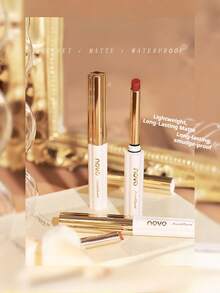 NOVO 防水、防汗、持久哑光唇膏，高显色度秋冬季迷人红棕色唇彩，适合日常、新年、圣诞节妆容、节日礼物、派对、新手、学生使用。 - N37#先鋒紅 - 查看 3