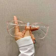 Oversized Oval Frame Transparent Lens Glasses, Women's Anti-Fatigue Computer Gaming Glasses - Multicolor - View 10